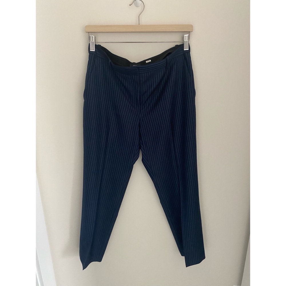 Theory 100% Virgin wool blue striped‎ ankle pants size 4
